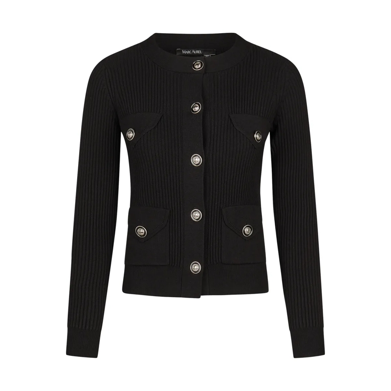 Marc Aurel Daunenjacke Strickjacke schwarz