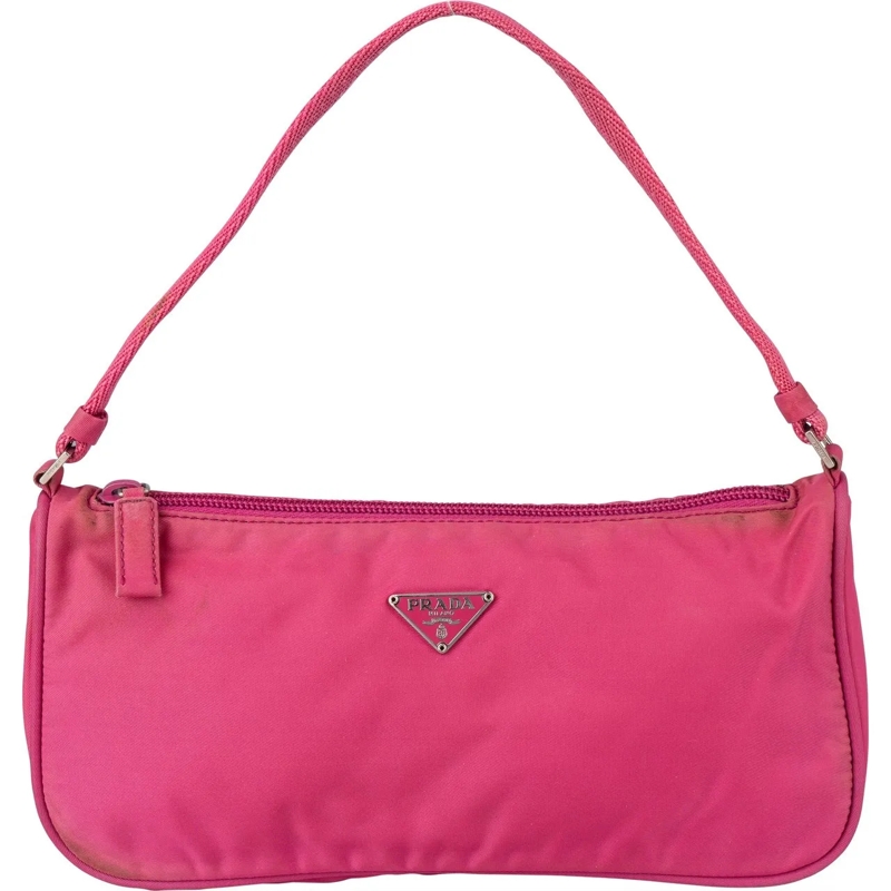 Prada Schultertasche Prada Pink Nylon Triangle Handbag rose