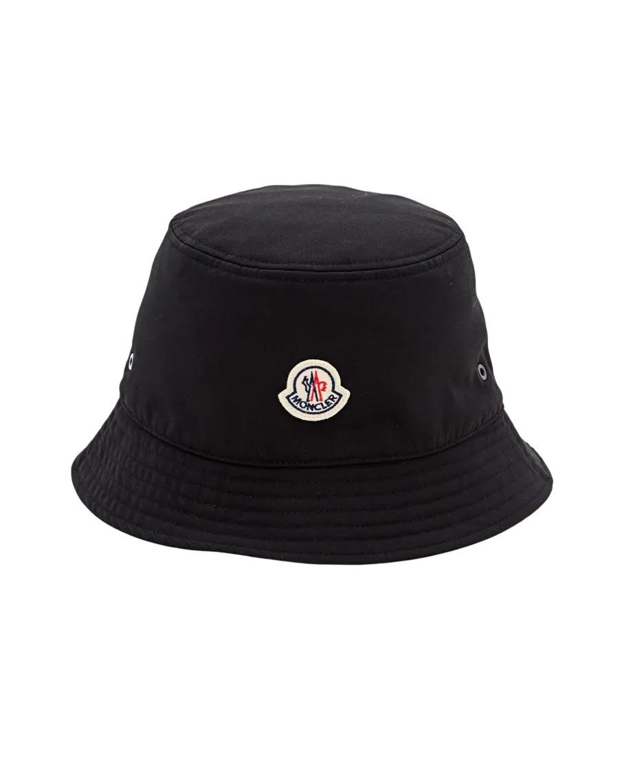 Moncler Mützen - Logo Bucket Hat - Gr. M - in Schwarz - für Damen