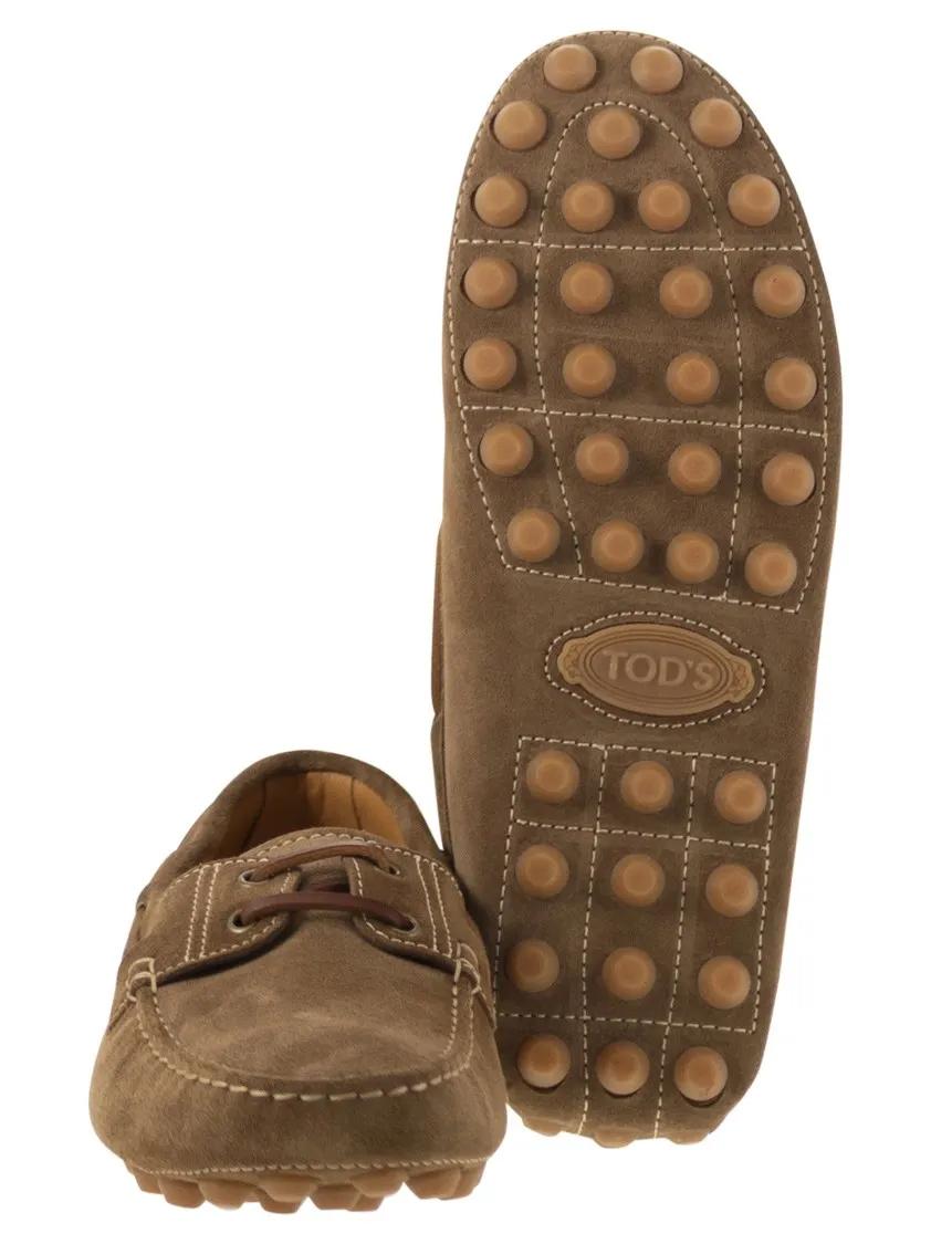 Thumbnail - Tod's Loafer - Rubber Bubble Suede Boat - Gr. 7 - in Braun - für Damen