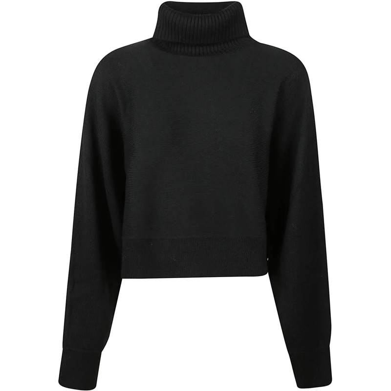 MICHAEL Michael Kors  Turtle Neck Crop Dolman Sweater Black schwarz