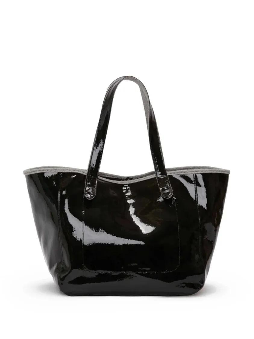 J.W.Anderson Shoppers & Totes Belt Coated-Finish Denim Tote Bag in zwart