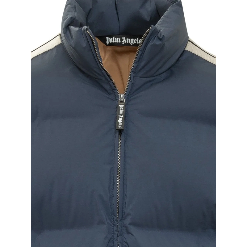 Palm Angels Daunenjacke Piumino con Zip Collo Alto e Logo dunkelblau(Image 4)