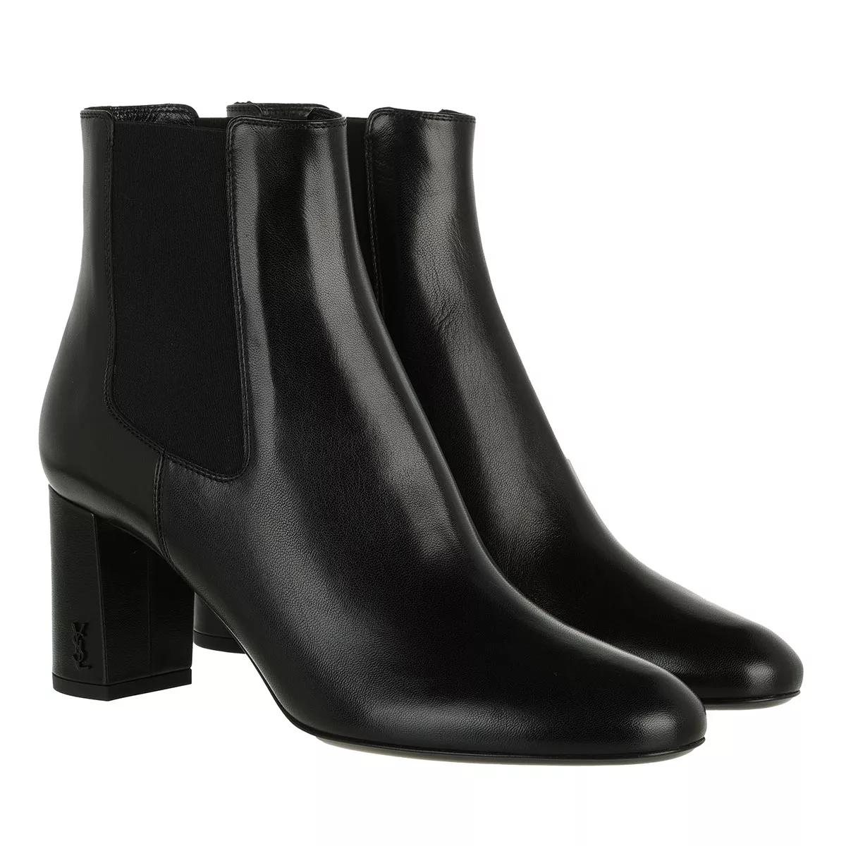 Saint Laurent Loulou 70 Leather Chelsea Booties Black Chelsea Boot