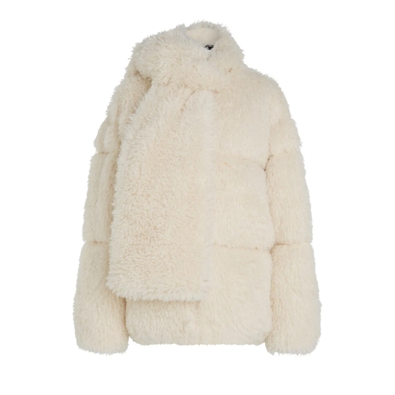 Karl Lagerfeld Daunenjacke Karl Studio Kunst- Pelzmantel winterweiß