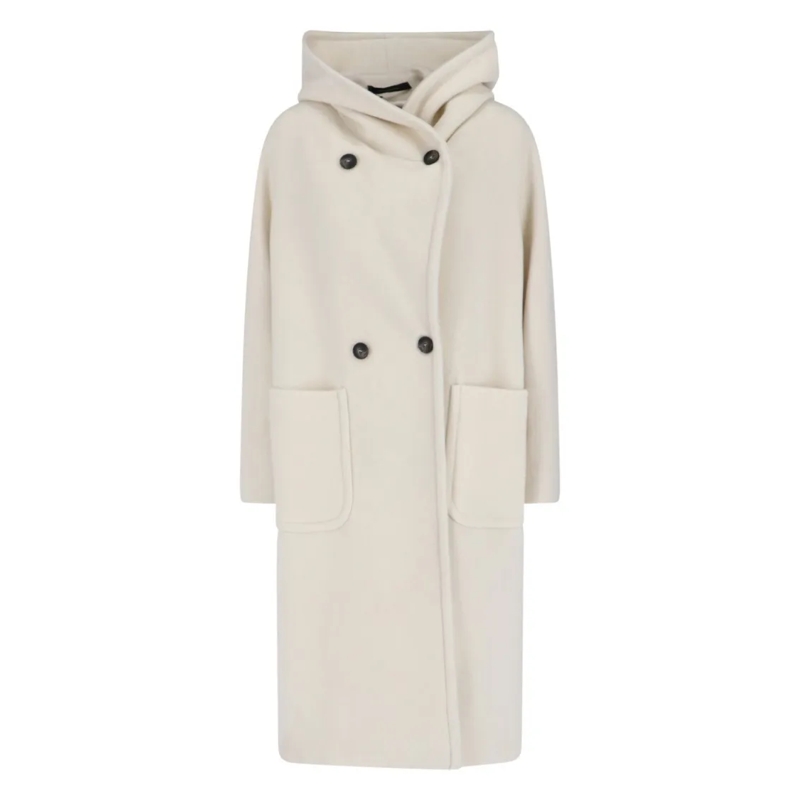 Tagliatore Overgangsmantel Minimalist White Jacket With Classic Collar And Ta Neutrals