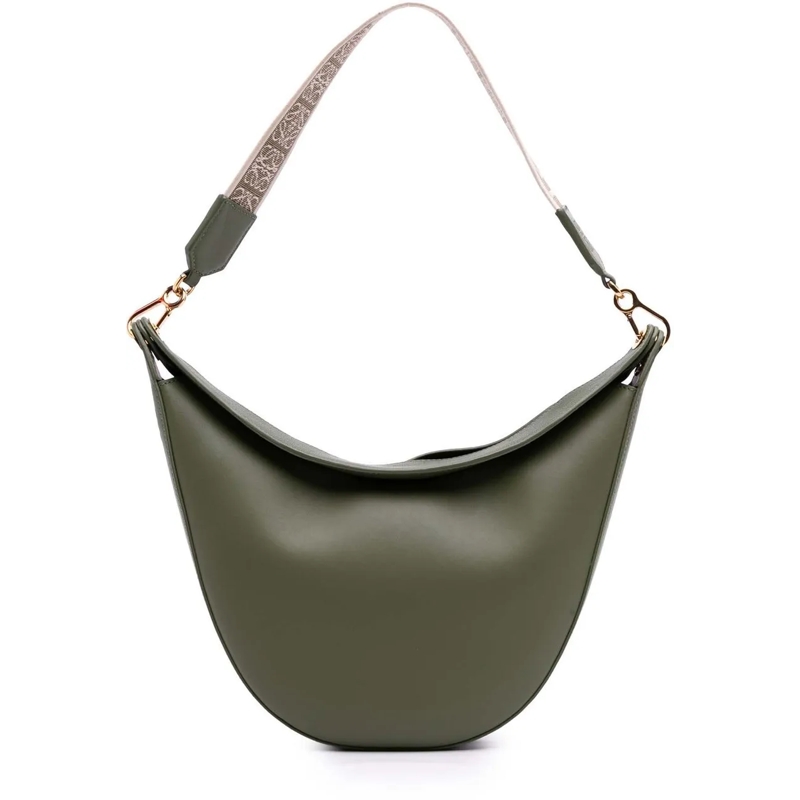 Loewe Schultertasche Small Leather Luna Hobo grün