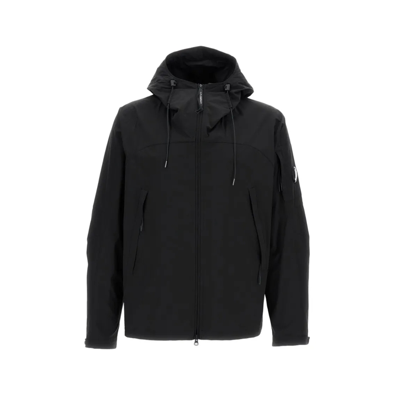 CP Company Parka Minimalist Black Jacket With High Collar Black