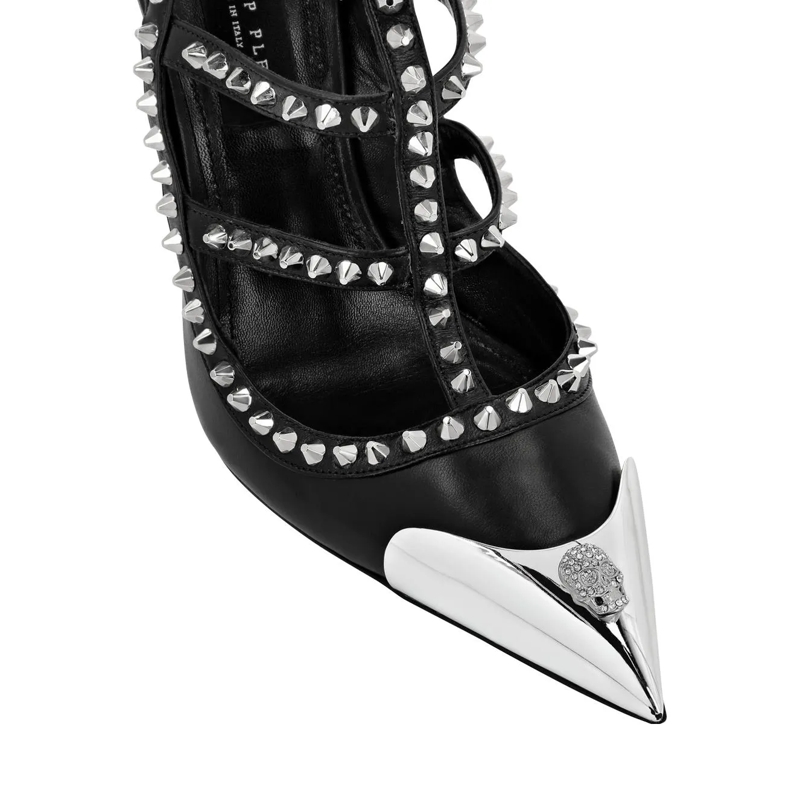 Philipp Plein Riemchensandalen Sandaletten Skull Mit Nietenverzierungen schwarz(Image 3)