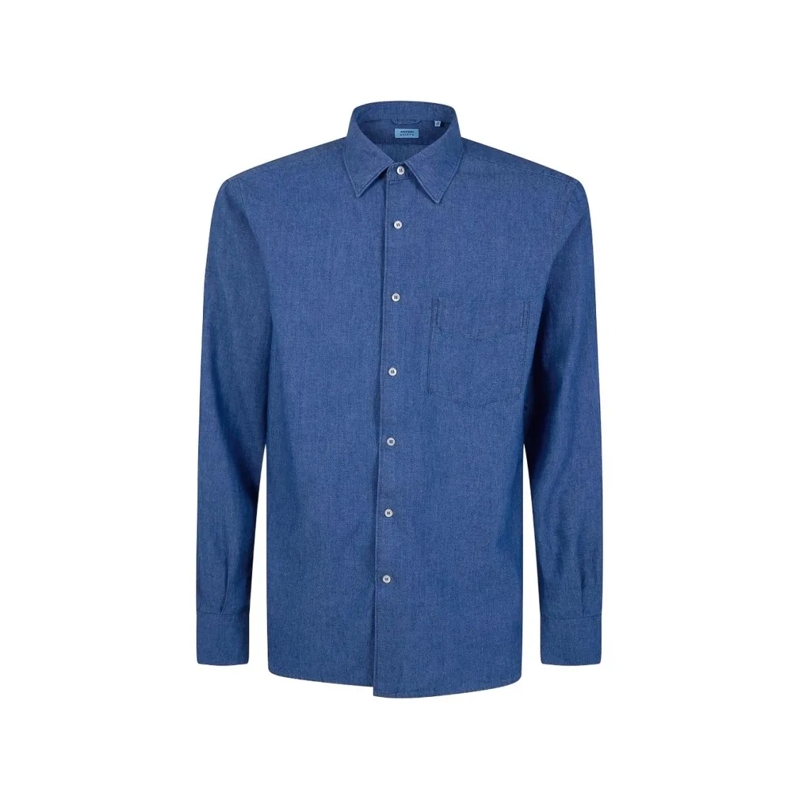 Aspesi Overhemd Classic Tailored Fit Button-Down Shirt Blue