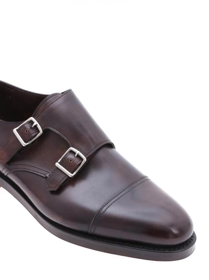 Thumbnail - Double Buckle Calf Leather Shoe - Gr. 7_5 - in Braun