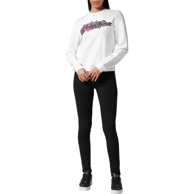 Philipp Plein Top Sweatshirt Bombing Graffiti weiss(Image 4)