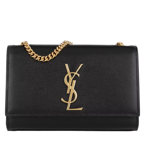 Saint Laurent Monogramme Shoulder Bag Leather Black/Gold Crossbody Bag