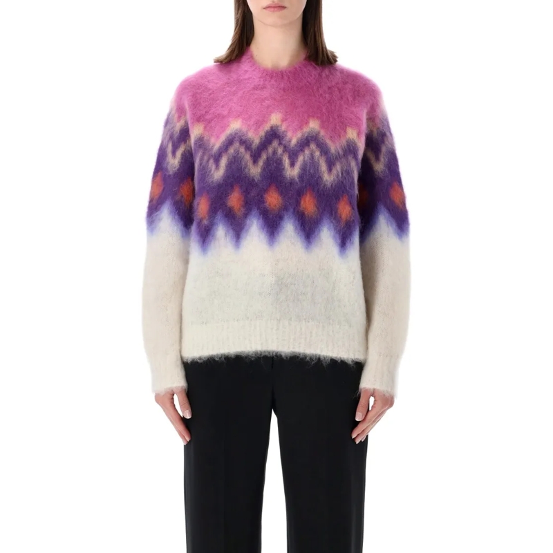 Etoile Isabel Marant Trui Gradient Pattern Soft Knit Sweater Pink