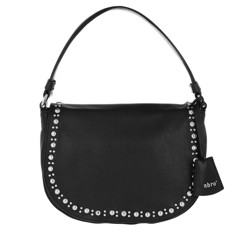 Abro Lotus Leather Shoulder Bag SM Metal Black/Nickel Crossbody Bag