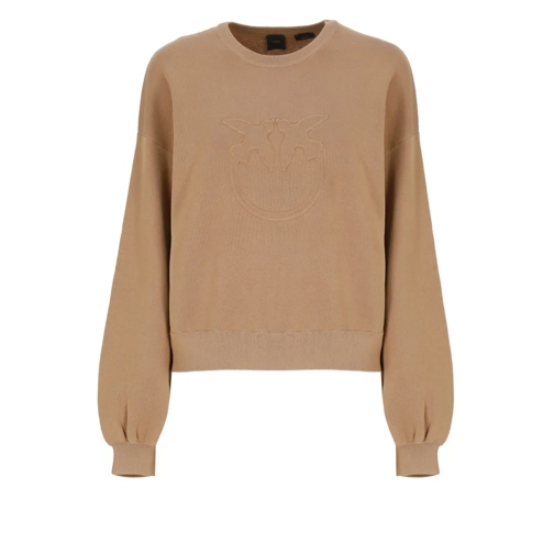 Pinko Pullover Sweater With Logo Brown