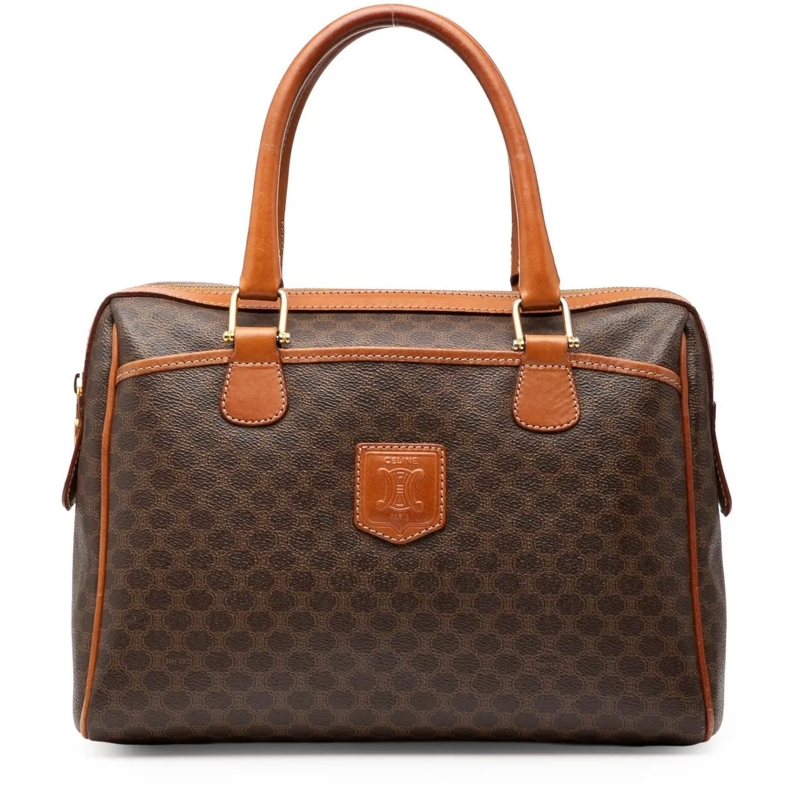 Celine Tote Macadam Coated Canvas Handbag braun