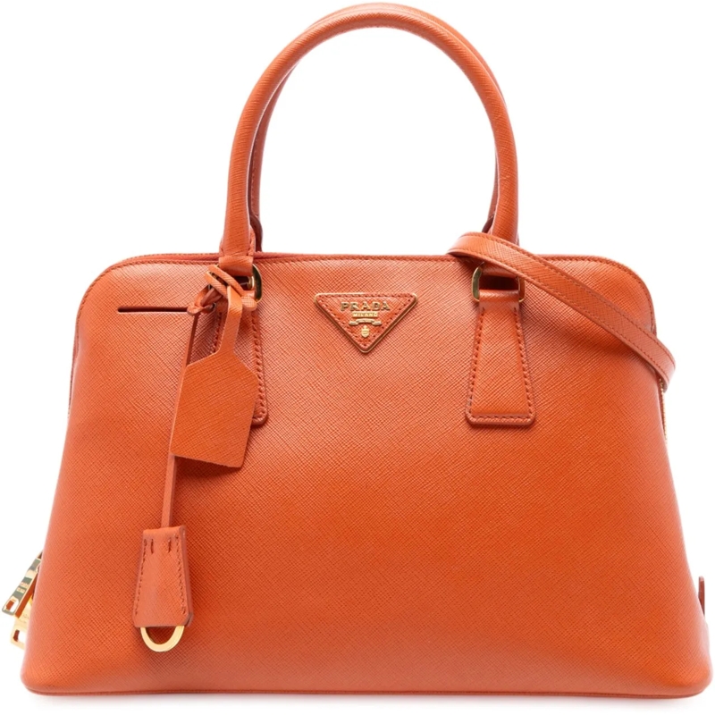 Prada Sac à bandoulière Medium Saffiano Lux Promenade Satchel orange