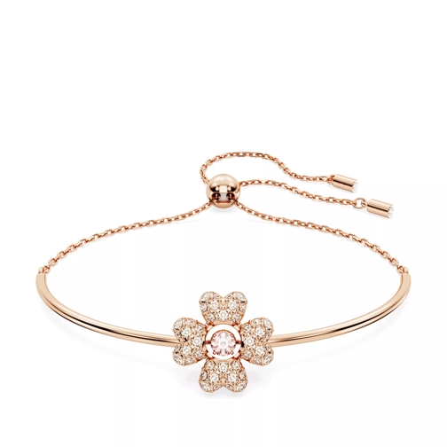 Swarovski Idyllia bracelet, Clover, Rose gold-tone plated White Armband