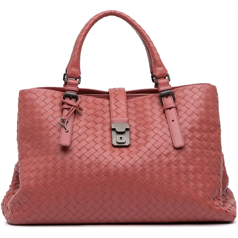 Bottega Veneta Shopper Medium Nappa Intrecciato Roma Tote rot