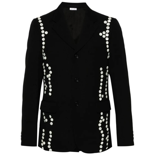 Comme des Garcons Blazer Black Wool Jacket With Pattern Black