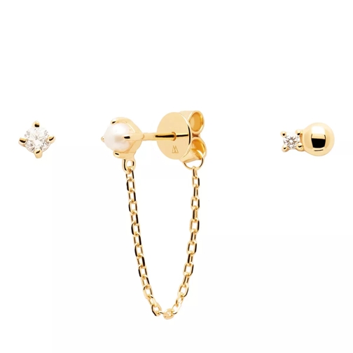 PDPAOLA Earrings Charlie Yellow Gold Clou d'oreille