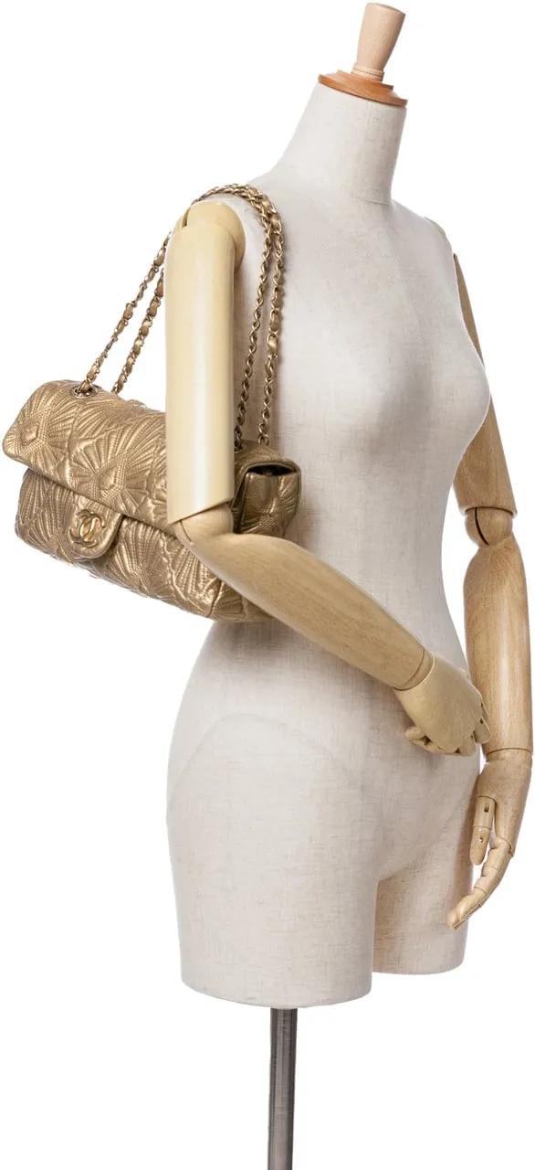 Chanel Crossbody bags 2009-2010 Quilted Calfskin Ca D'Oro Flap in goud