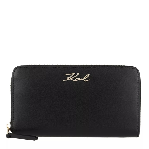 Karl Lagerfeld Signature Cont Zip Wallet Black Continental Wallet