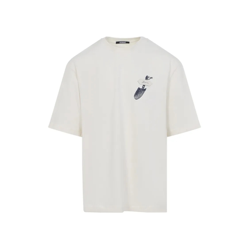Jacquemus T-shirt Crew Neck T-Shirt With Detailed Graphic Neutrals