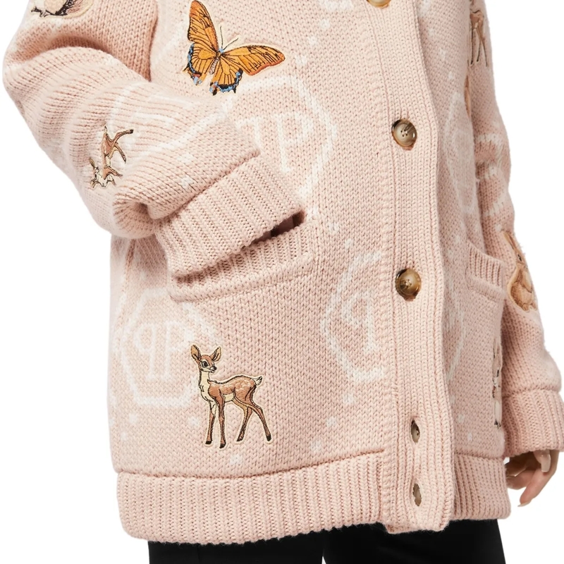 Philipp Plein Strickjacke Cardigan Long beige(Image 5)