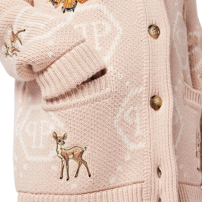 Philipp Plein Rollkragenpullover Cardigan Long beige(Image 5)