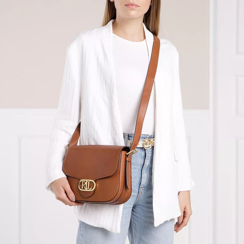 Lauren Ralph Lauren Saddle Bag Addie 24 Crossbody Medium Lauren Tan(Image 2)
