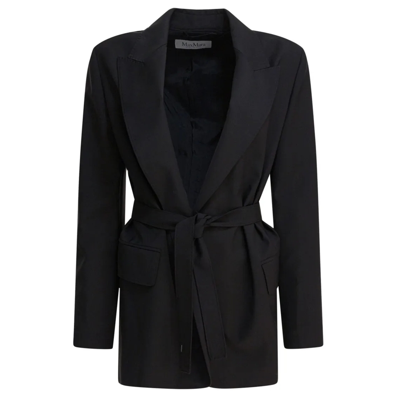 Max Mara Blazer Wool Canvas Blazer Black