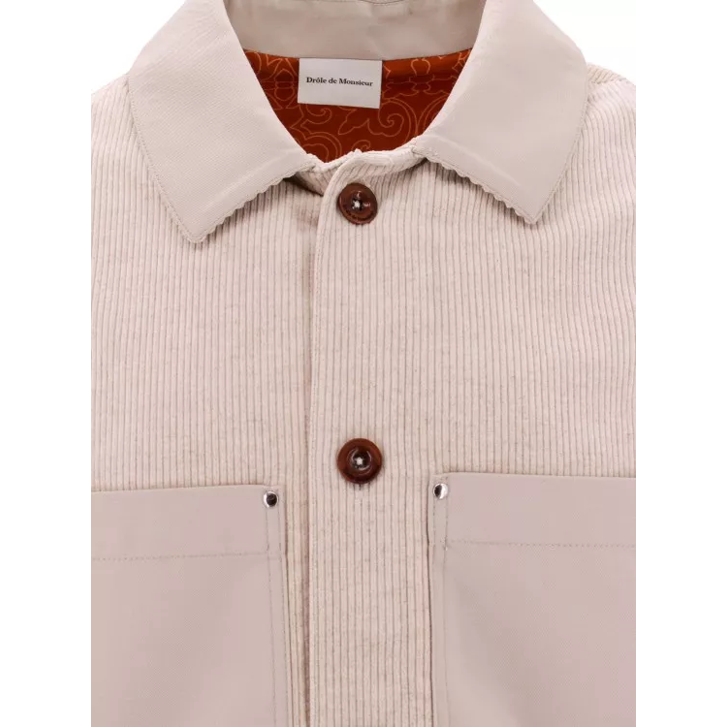 Drôle De Monsieur Oversize Corduroy Shirt Neutrals