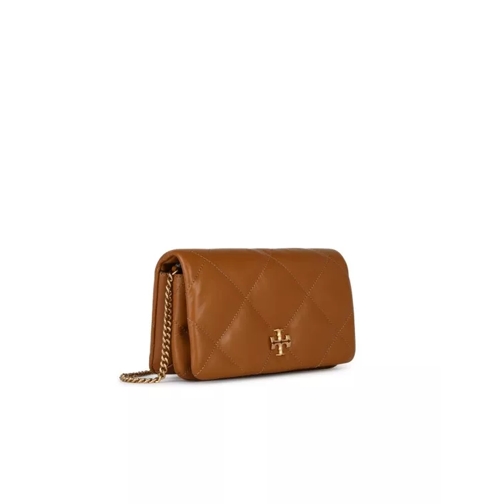 Tory Burch Kira' Brown Leather Wallet Brown Portemonnee Aan Een Ketting