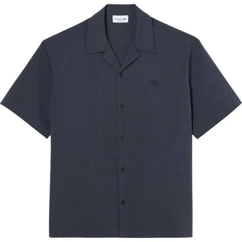 Lacoste Legeres Oberteil Lacoste 1hc1 Men's S/s Woven Shirt Korte Mouw Over blau