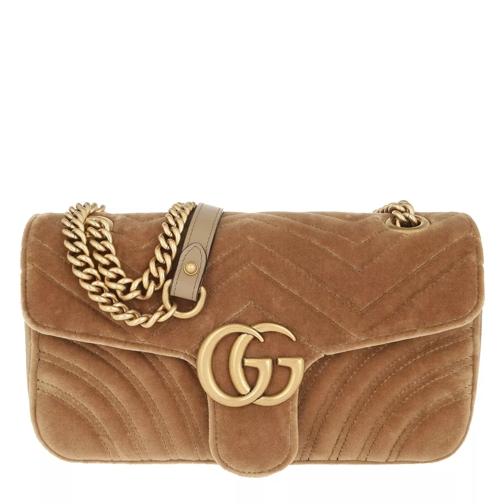 Gucci GG Marmont Shoulder Bag Velvet Taupe Crossbody Bag
