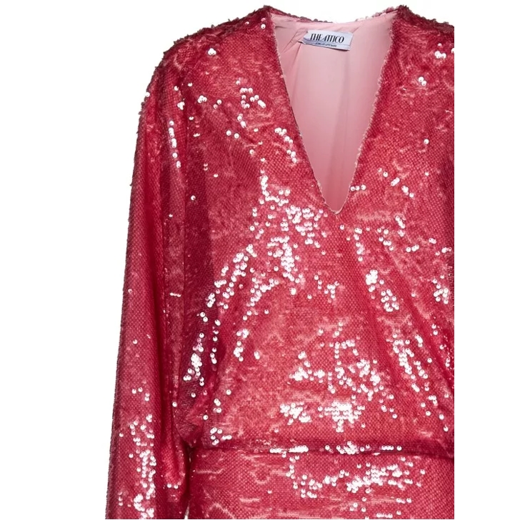 The Attico Pink Sequined Minidress Pink Kleider