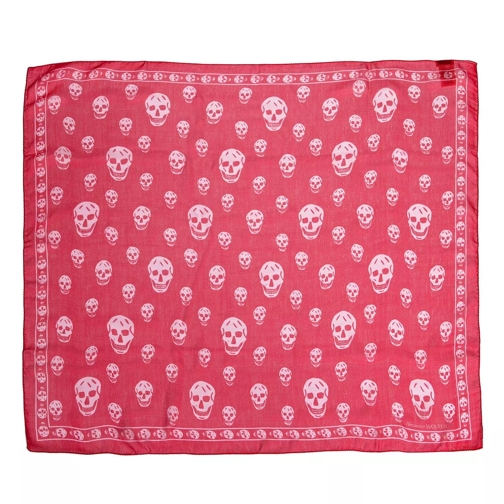 Alexander McQueen Skull Scarf 104X120 Lacquer/Pink Lichtgewicht Sjaal