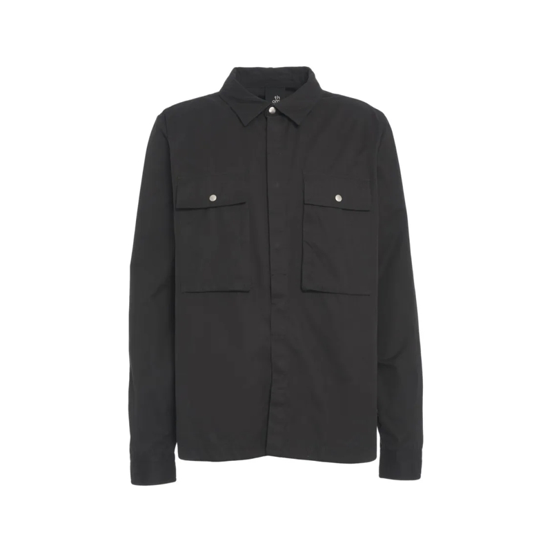 Thom Krom Overhemd Shirt With Chest Pockets Black
