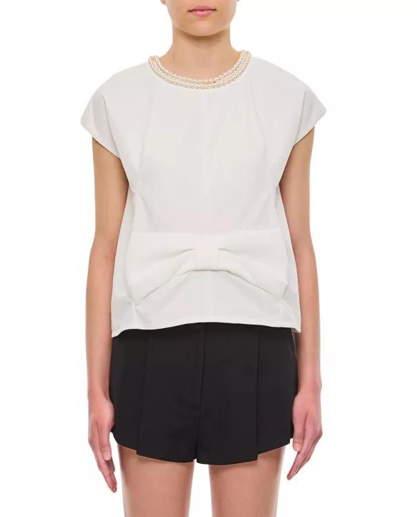 Junya Watanabe - Pearl Neckline Blouse - Größe XS - white