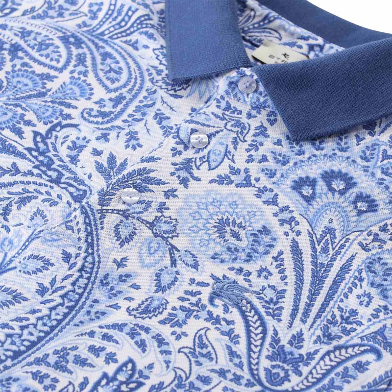 Etro Polohemd Poloshirt mit Paisley-Muster blau(Image 3)