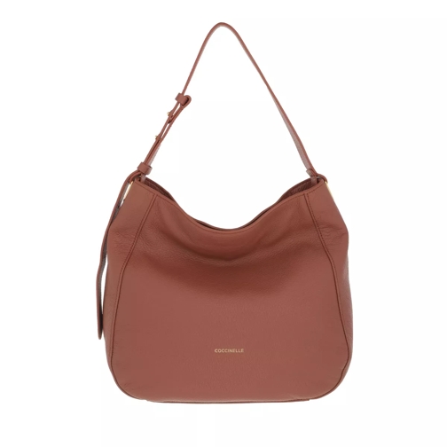 Coccinelle Lea Handbag Grained Leather  Cinnamon Hobo Bag
