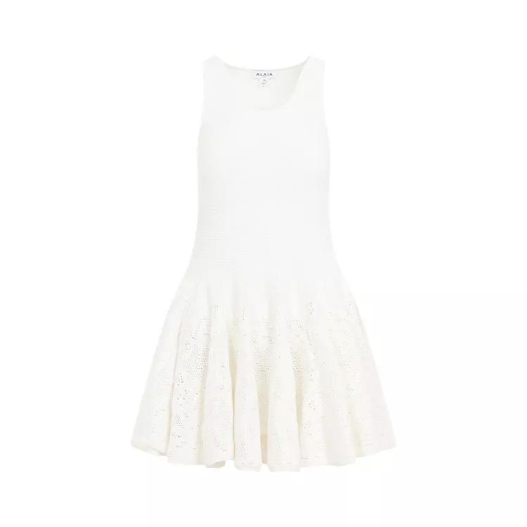 Alaia - Skater Mini Dress - Größe 40 - white