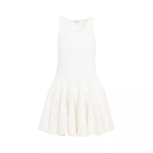 Alaia Skater Mini Dress White 