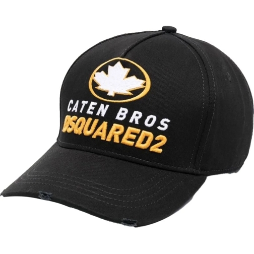 Dsquared2  Caten Bros Logo Distressed Baseball Cap schwarz