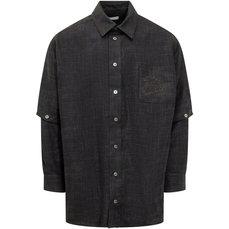 Off-White Legeres Oberteil Camicia con Logo dunkelgrau