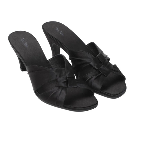 The Row Soft Knot Black Viscose Sandals Black Sandale