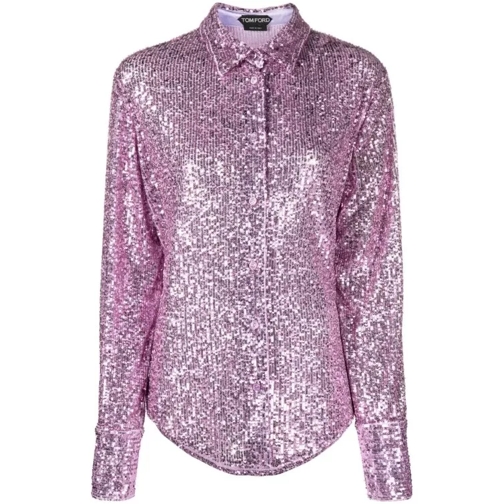 Tom Ford Purple All Over Sequins Shirt Purple 