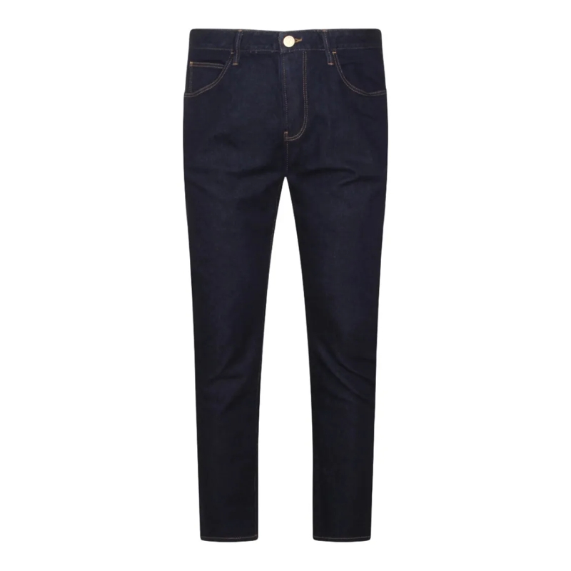 Giorgio Armani Jeans Straight-Leg Indigo Denim Jeans With Five-Pocket D Black